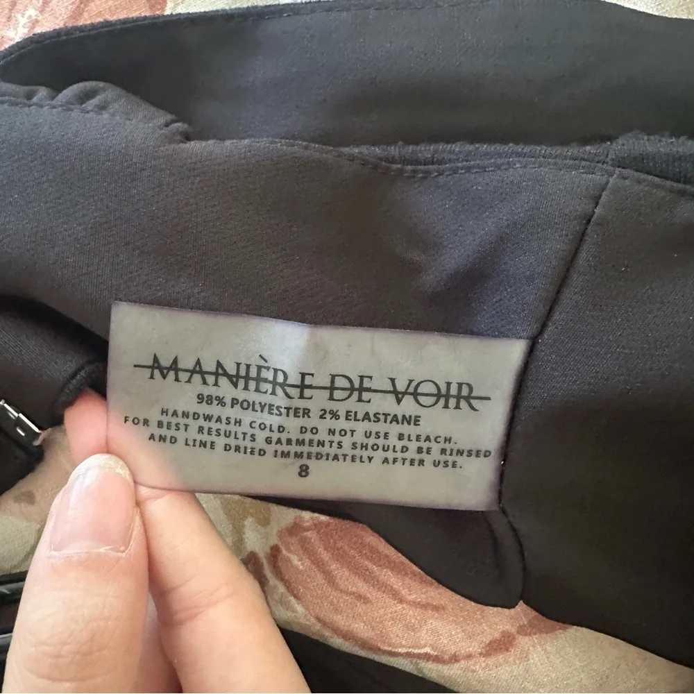 Maniere De Voir Women’s Black Chain Knit Wrapped Cropped Bra Top Size 8 - Picture 6 of 6